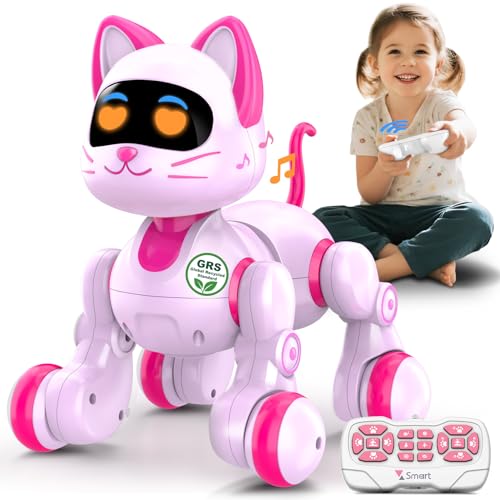 Nicmore Robot Cat Interactive Toys for Girls Remote Control Pet for Kids Age 46 Gifts for 3 4 5 6 7 8 Year Old Gilrs RC Toys with Touch Sensing Gestures Christmas Birthday Gift Ideas - Image 1