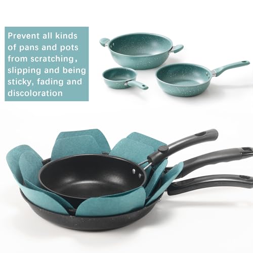 Anpuimult Pan Protectors for Stacking,Set of 12 and 3 Different Size,Larger & Thicker Felt cookware Protectors,Pot and Pan Protectors,pan separators Protectors to Avoid Scratching - Image 3