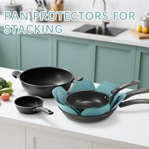 Anpuimult Pan Protectors for Stacking,Set of 12 and 3 Different Size,Larger & Thicker Felt cookware Protectors,Pot and Pan Protectors,pan separators Protectors to Avoid Scratching - Image 5