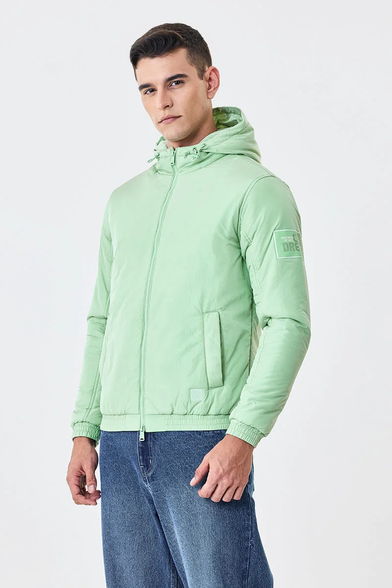 SNITCH Green Dual Zipper Hooded Bomber Jacket for Men | Best Price UAE