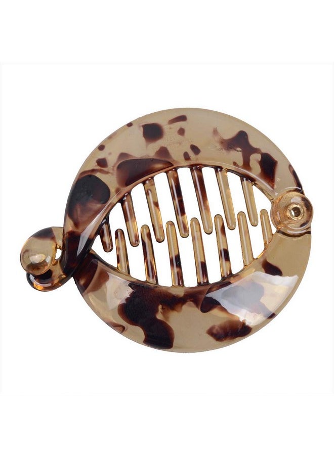 Fodattm 4 Pcs French Small Banana Hair Clip Hair Comb Round Ponytail Holder Hair Claw Fashion Interlocking Banana Combs Flat Shark Hair Clincher  - Image 2