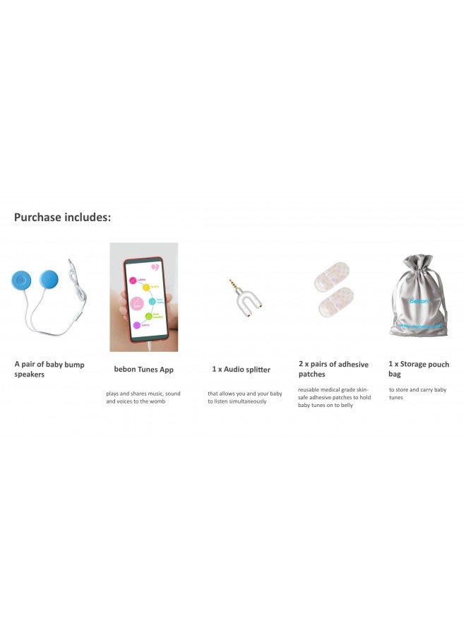 Bebon Baby-Bump Headphones Plays and Shares Music, Sound and Voices to The Womb Premium Baby Bump Speaker System Including bebon Tunes APP (iOS and Android) (Blue) - Image 3