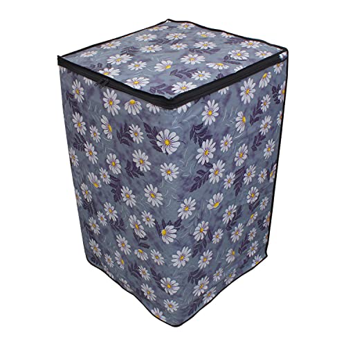 Wings Star Polyester Lg Top Load Washing Machine Cover For 6Kg,6.2Kg,6.5Kg,7Kg (58 X 58 X 88 Cm)|Waterproof&Dust-Proof Top Loading Fully Automatic Washing Machine Cover For Lg,Kum10 Floral Pattern - Image 5