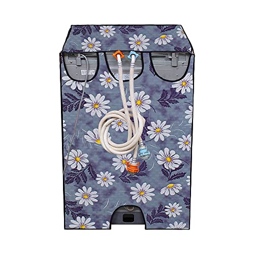 Wings Star Polyester Lg Top Load Washing Machine Cover For 6Kg,6.2Kg,6.5Kg,7Kg (58 X 58 X 88 Cm)|Waterproof&Dust-Proof Top Loading Fully Automatic Washing Machine Cover For Lg,Kum10 Floral Pattern - Image 4