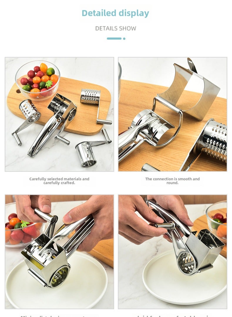 Stainless steel hand crank rotary cheese grater  - Image 3