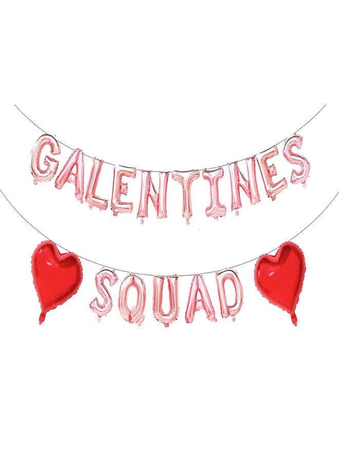 zdshow بالون ذهبي وردي مقاس 16 بوصة من Zdshow Galentines Squad، زينة ليوم الصديقات مستوحاة من شخصية ليزلي نوب، باللونين الوردي والأحمر، يتضمن لافتة بالونات. - Image 1