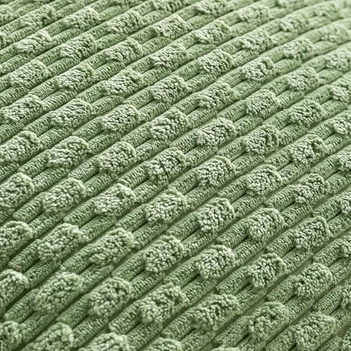 Cozoomy Set of 4 Sage Green Decorative Throw Pillow Covers 18x18 Inch Corduroy Pillow Covers for Bed Couch Sofa Living Room Soft Square Cushion Cases - Image 5