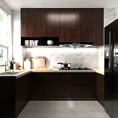 TOTIO Dark Brown Wood Wallpaper Black Walnut Wood Contact Paper Thick Peel Stick Wood Look Wall Paper Removable Adhesive Waterproof Wall Covering Decoration Countertop Counter Desk Vinyl Roll 24"x118" - Image 2