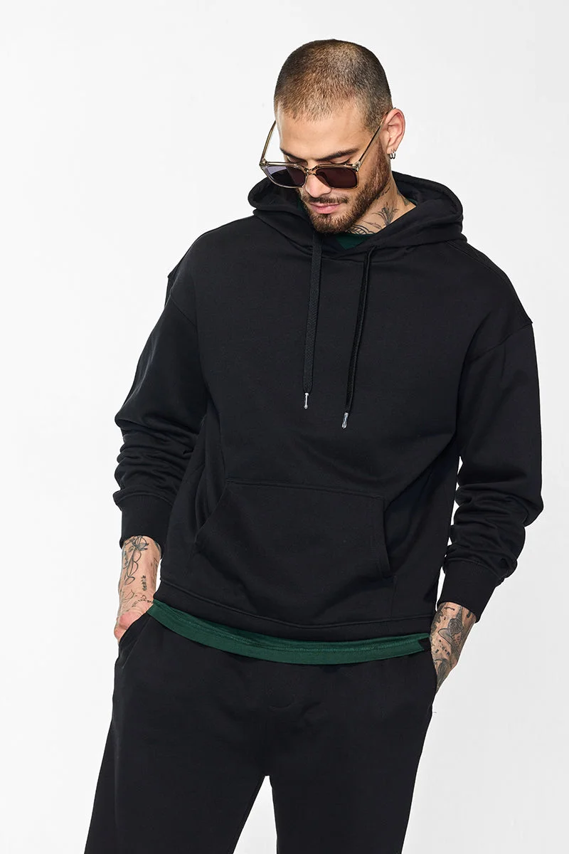 SNITCH Core Lab Black Solid Hoodie