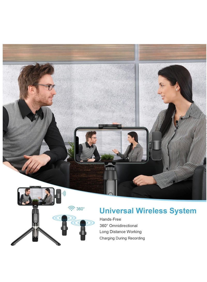 Wireless Microphone for iPad- Plug-Play Wireless Lavalier Mic with 2 Microphone for Phone Video Recording- Interview- Vlog- Auto Sync and Noise Reduction- 2.4G, Black (ELT-IOS) - Image 5