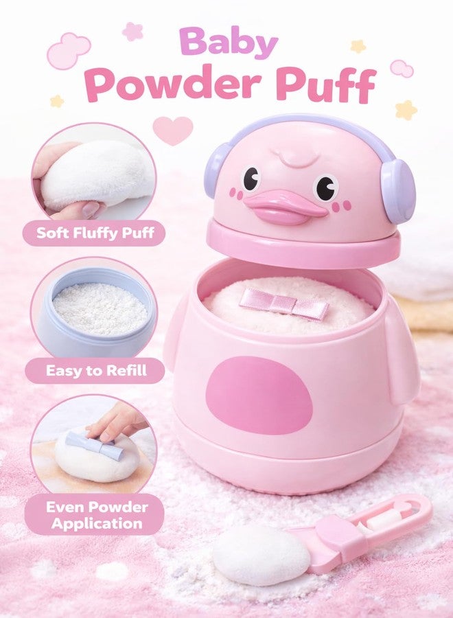 KALRA MAGIC Baby Powder Puff Box with Soft Sponge Applicator, Talcum Powder Storage Container for Newborns, Infants & Toddlers (Pink, S) - Image 2
