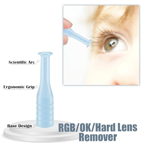eagosion 6PCS Hard Contact Lens Remover Tool with Storage Box Contact Lens Case Inserts Removes Reusable Suction Cup Remover Contact Plunger Eye Contact Remover for RGP/OK/Hard Lenses Daily Care (blue) - Image 3