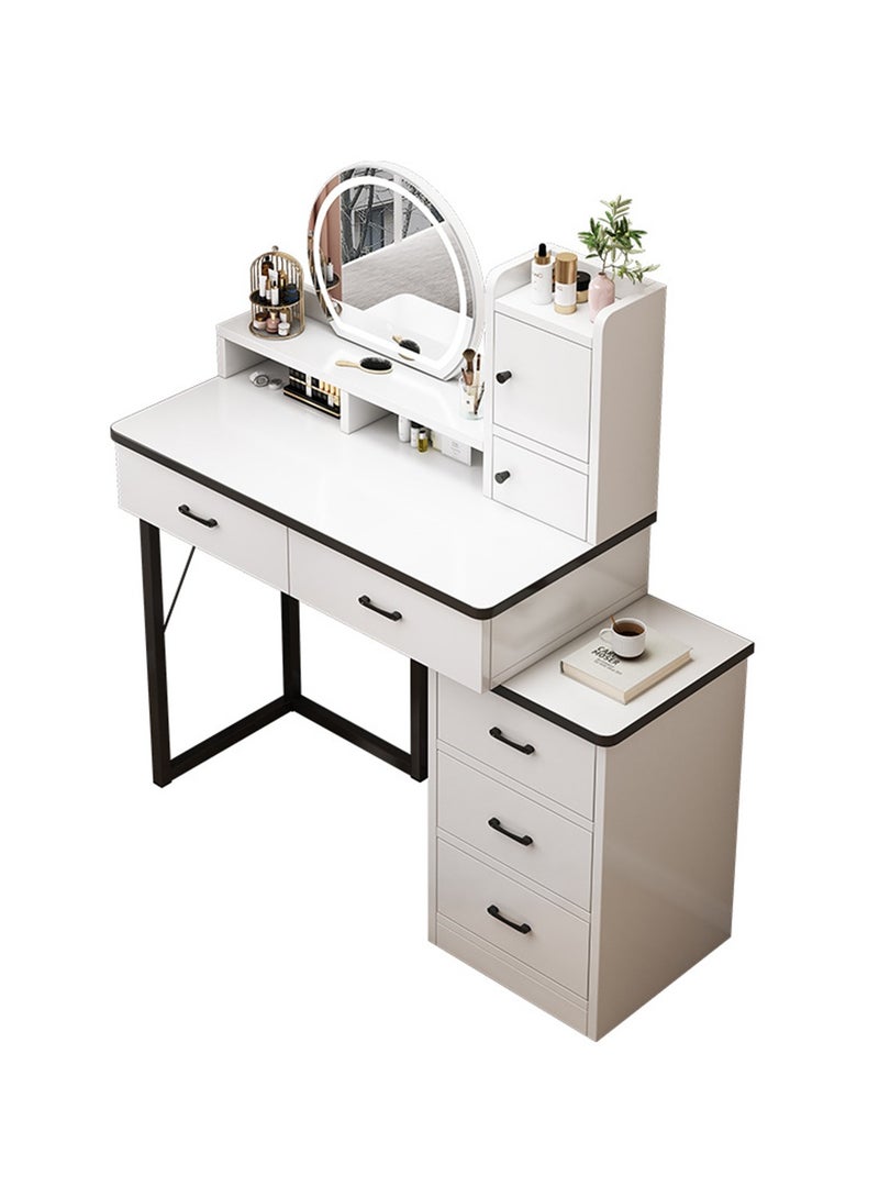 Sharpdo Modern Minimalist Dressing Table for Bedroom with LED Mirror and Drawer Storage Dressing Table With Drawers Vanity Table Beautiful（80-100)*40*120cm - Image 1