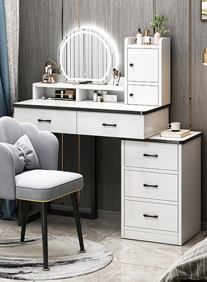 Sharpdo Modern Minimalist Dressing Table for Bedroom with LED Mirror and Drawer Storage Dressing Table With Drawers Vanity Table Beautiful（80-100)*40*120cm - Image 3