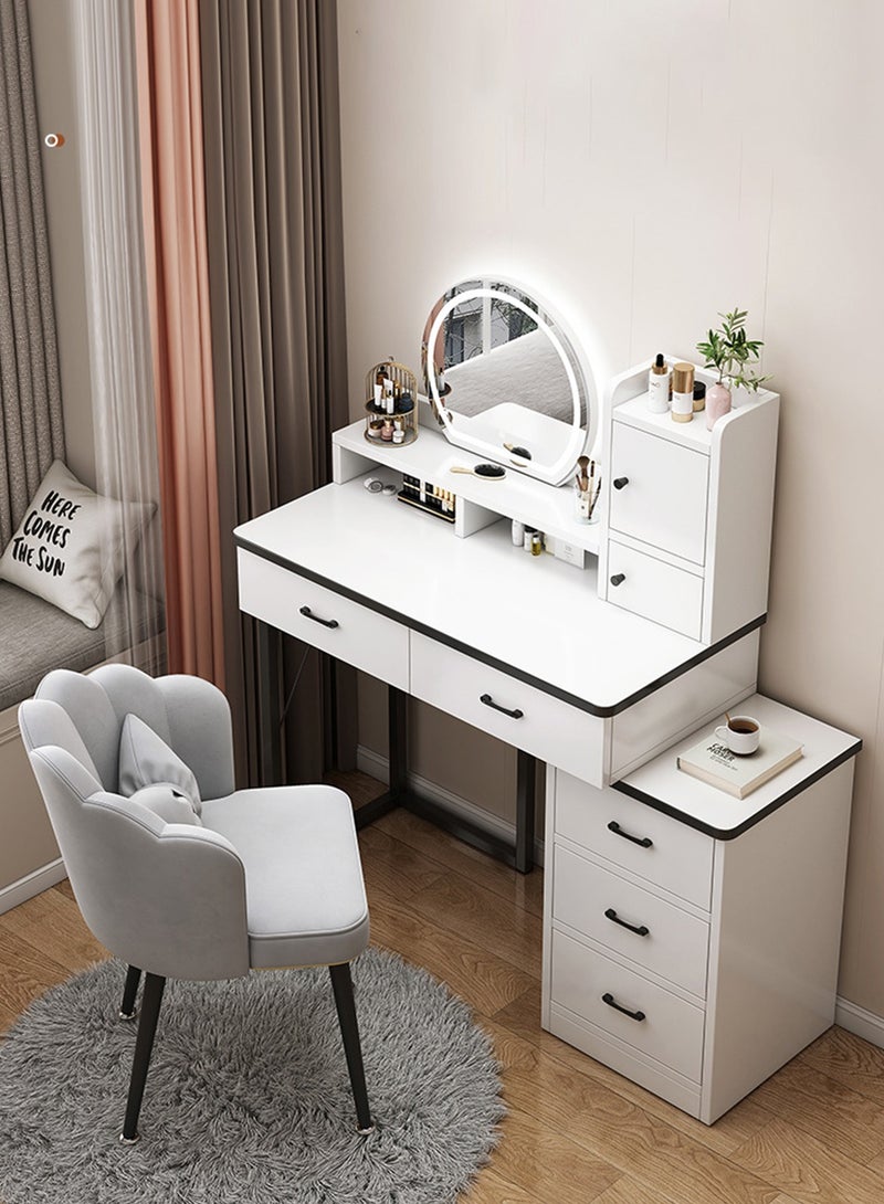 Sharpdo Modern Minimalist Dressing Table for Bedroom with LED Mirror and Drawer Storage Dressing Table With Drawers Vanity Table Beautiful（80-100)*40*120cm - Image 2