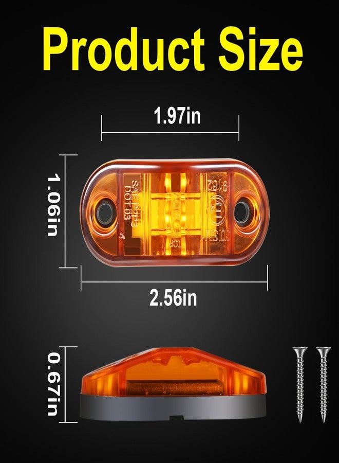 PSDRIQQ LED Trailer Lights Kit Front Rear Side Marker Clearance Indicators Light Lamp, 20Pack Amber DC12-24V 2.5" Waterproof Universal for RV Camper Truck Van Caravan Boat - Image 2
