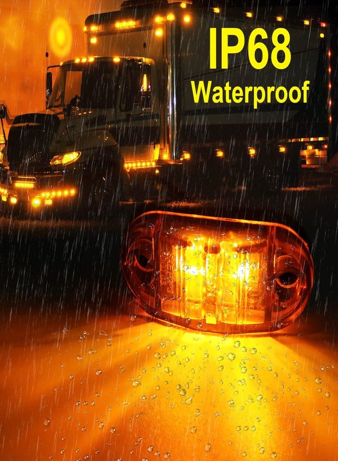 PSDRIQQ LED Trailer Lights Kit Front Rear Side Marker Clearance Indicators Light Lamp, 20Pack Amber DC12-24V 2.5" Waterproof Universal for RV Camper Truck Van Caravan Boat - Image 4