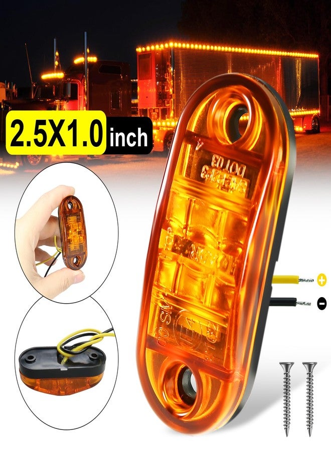 PSDRIQQ LED Trailer Lights Kit Front Rear Side Marker Clearance Indicators Light Lamp, 20Pack Amber DC12-24V 2.5" Waterproof Universal for RV Camper Truck Van Caravan Boat - Image 3