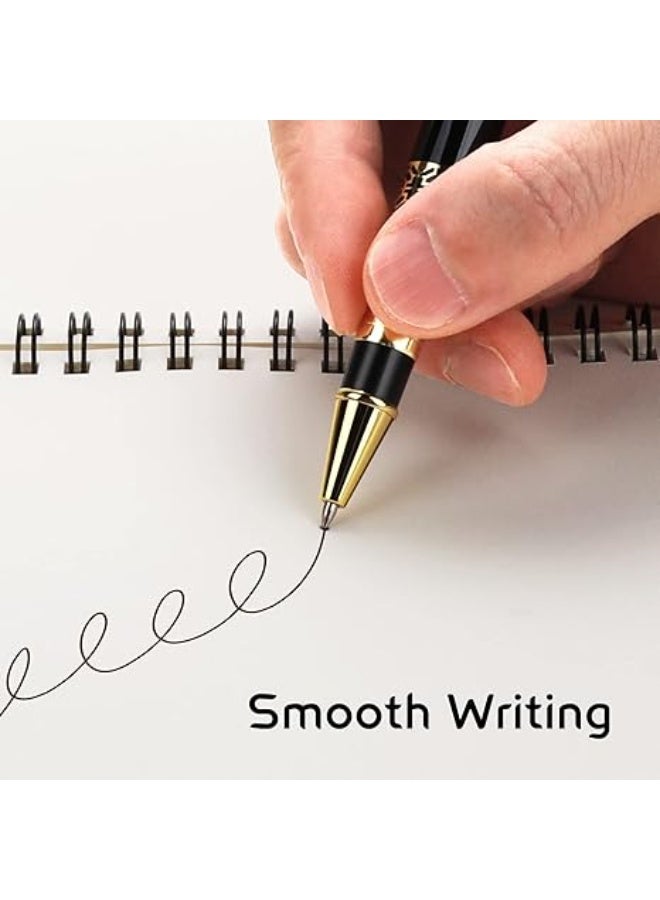 بتيمفم قلم حبر جاف فاخر بلون عنابي مع لمسات من الكروم، رأس كتابة ناعم 0.5 مم، قلم أنيق للرجال والنساء، للاستخدام في المكاتب التنفيذية الاحترافية، مع علبة هدايا أنيقة متضمنة (أسود) - Image 3