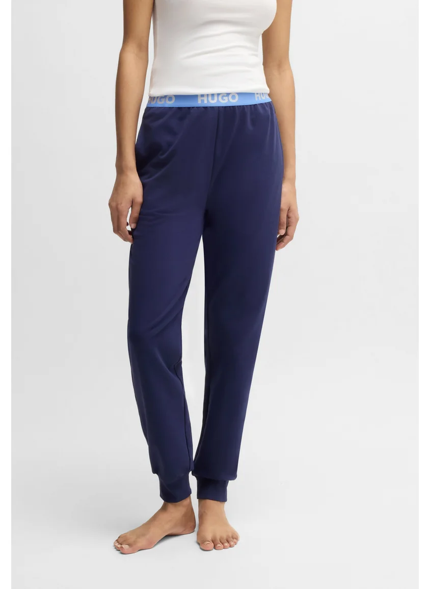 هوجو Cotton-blend tracksuit bottoms with logo waistband