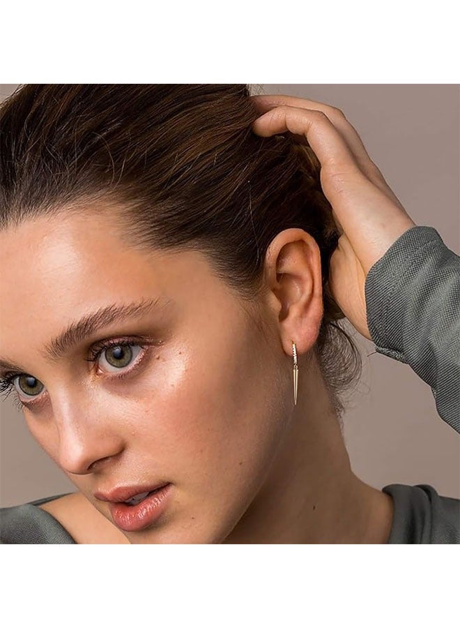 Mevecco Women Gold Huggie Hoop Earrings Dangle Drop 14K Gold Filled Small Boho Beach Simple Delicate Handmade Hypoallergenic Jewelry Gift - Image 2