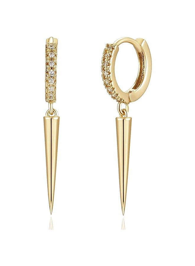 Mevecco Women Gold Huggie Hoop Earrings Dangle Drop 14K Gold Filled Small Boho Beach Simple Delicate Handmade Hypoallergenic Jewelry Gift - Image 1