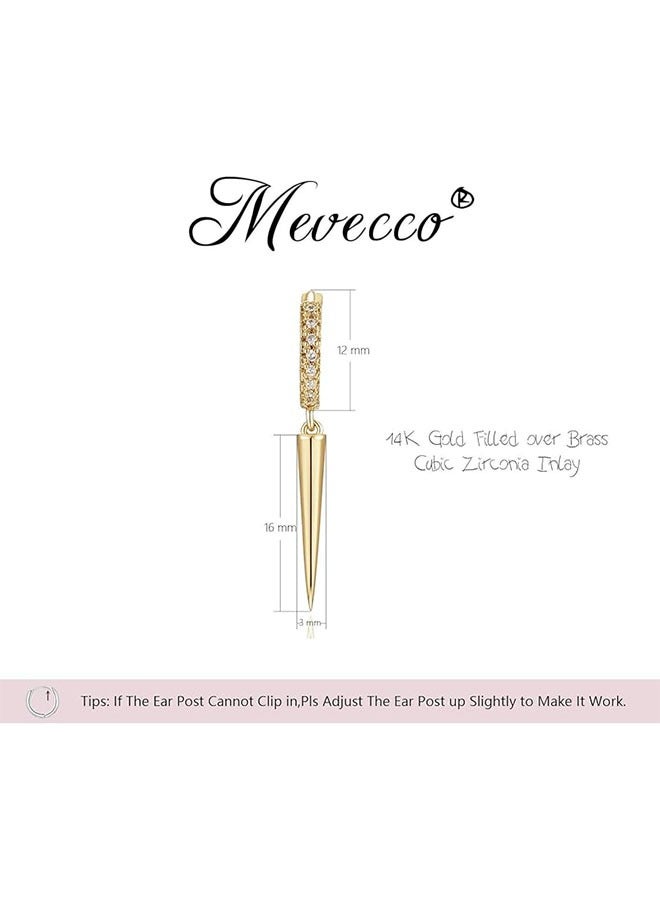 Mevecco Women Gold Huggie Hoop Earrings Dangle Drop 14K Gold Filled Small Boho Beach Simple Delicate Handmade Hypoallergenic Jewelry Gift - Image 4