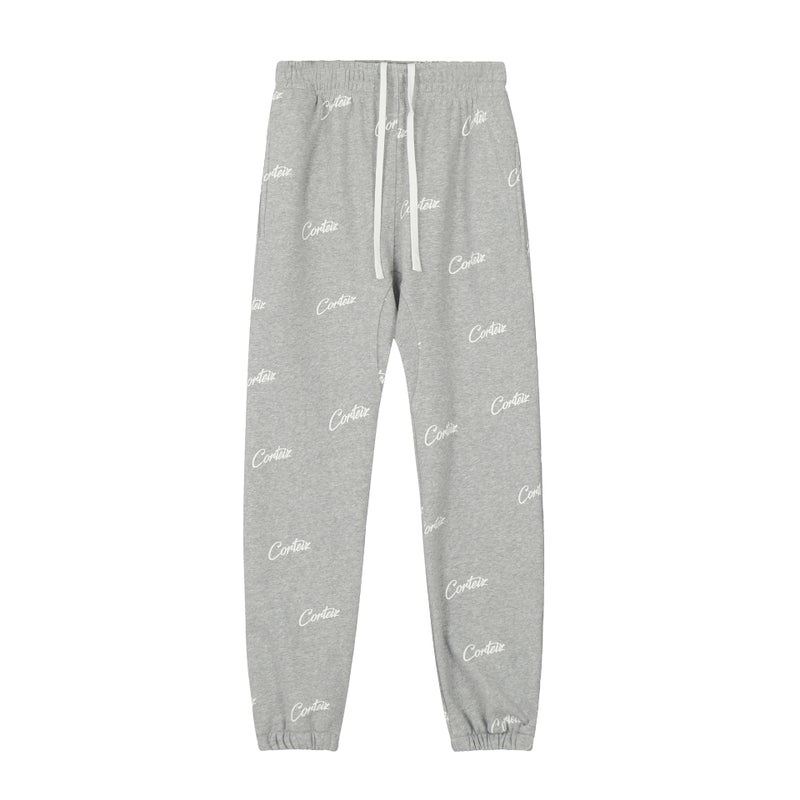 Corteiz Trendy Alcatraz Island Full Print Letter Fleece-Lined Men'S And Women'S Sweat Pants Loose Casual Sports Pants For - Image 3
