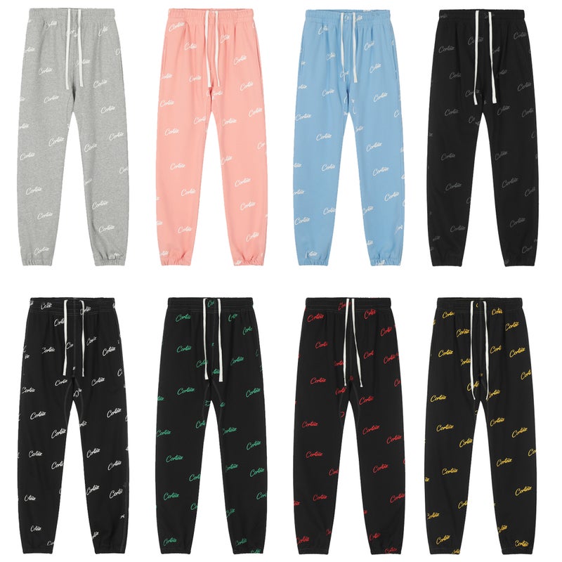 Corteiz Trendy Alcatraz Island Full Print Letter Fleece-Lined Men'S And Women'S Sweat Pants Loose Casual Sports Pants For - Image 2