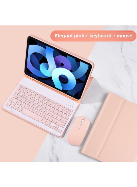 Digital Computer/tablet External Keyboard Portable Wireless Bluetooth Keyboard Suitable For Various Tablets Computers-Color:Pink (keyboard + Leather + Bluetooth Mouse)-Product Type:Ipad Mini6【 8.3inch 】