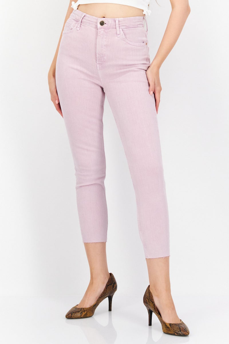 RIVER ISLAND جينز دنيم ضيق للنساء قابل للتمدد، بنفسجي - Image 1