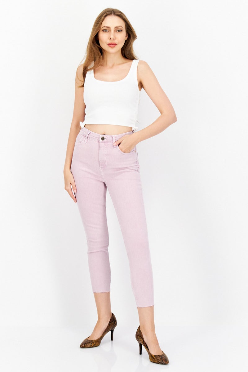 RIVER ISLAND جينز دنيم ضيق للنساء قابل للتمدد، بنفسجي - Image 2