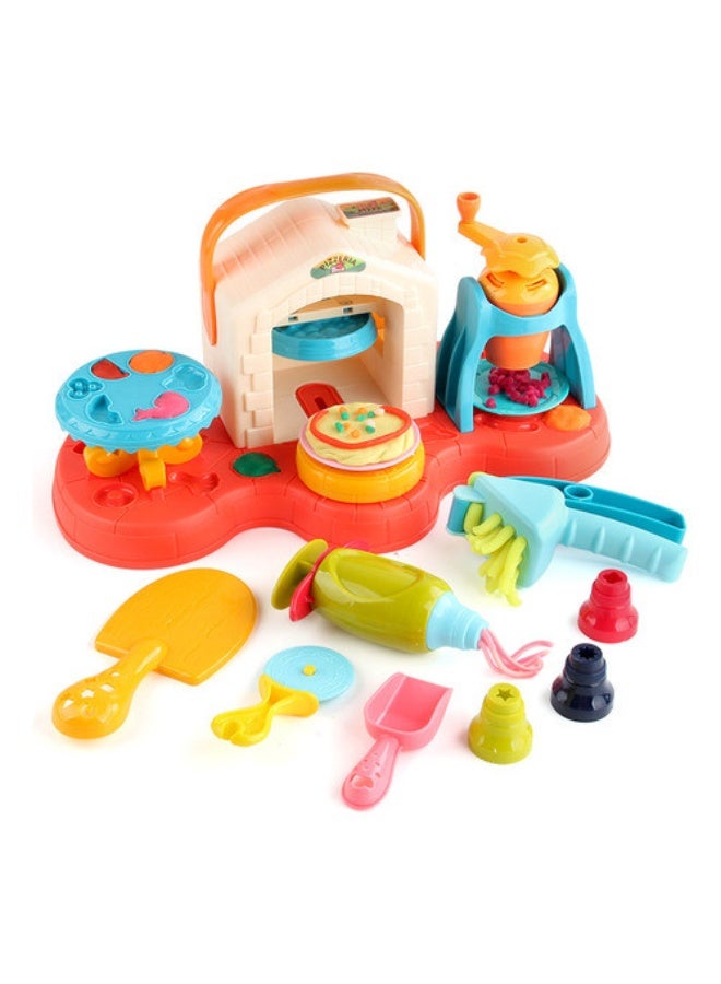 طقم صلصال بيتزا للأطفال مع فرن وأدوات تشكيل – مجموعة DIY لصنع البيتزا 15 قطعة - Image 2