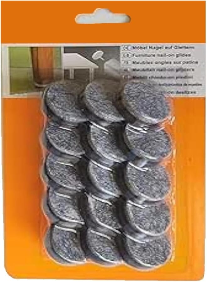 15 Pieces Furniture Felt Pads Heavy Duty Felt Pads for Sliding Chairs Chair Leg Protection for Parquet Floors and Many Uses (Grey, 28ml)