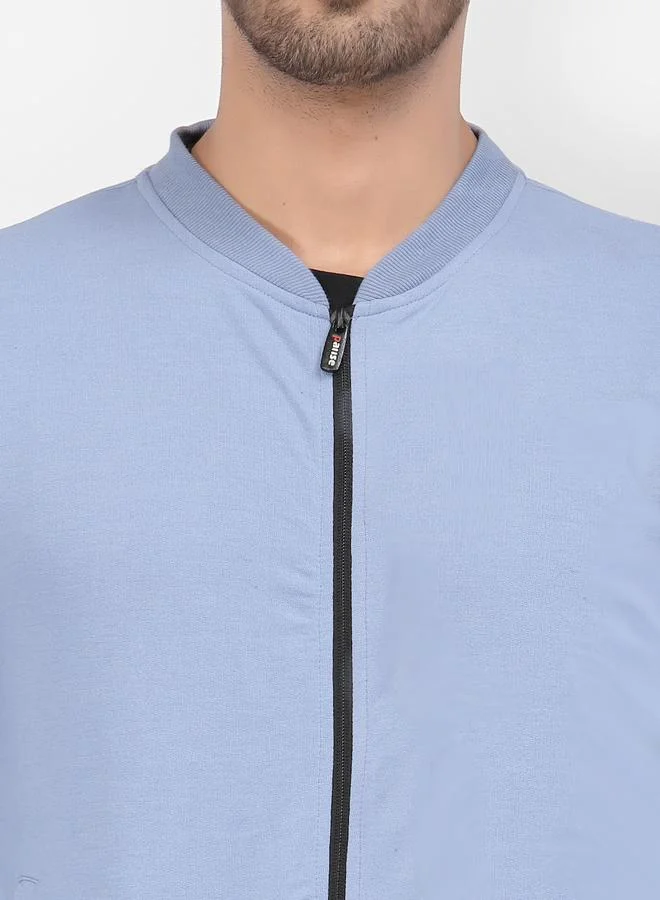 PAUSE Men Blue Regular Fit Zip-Up Jacket