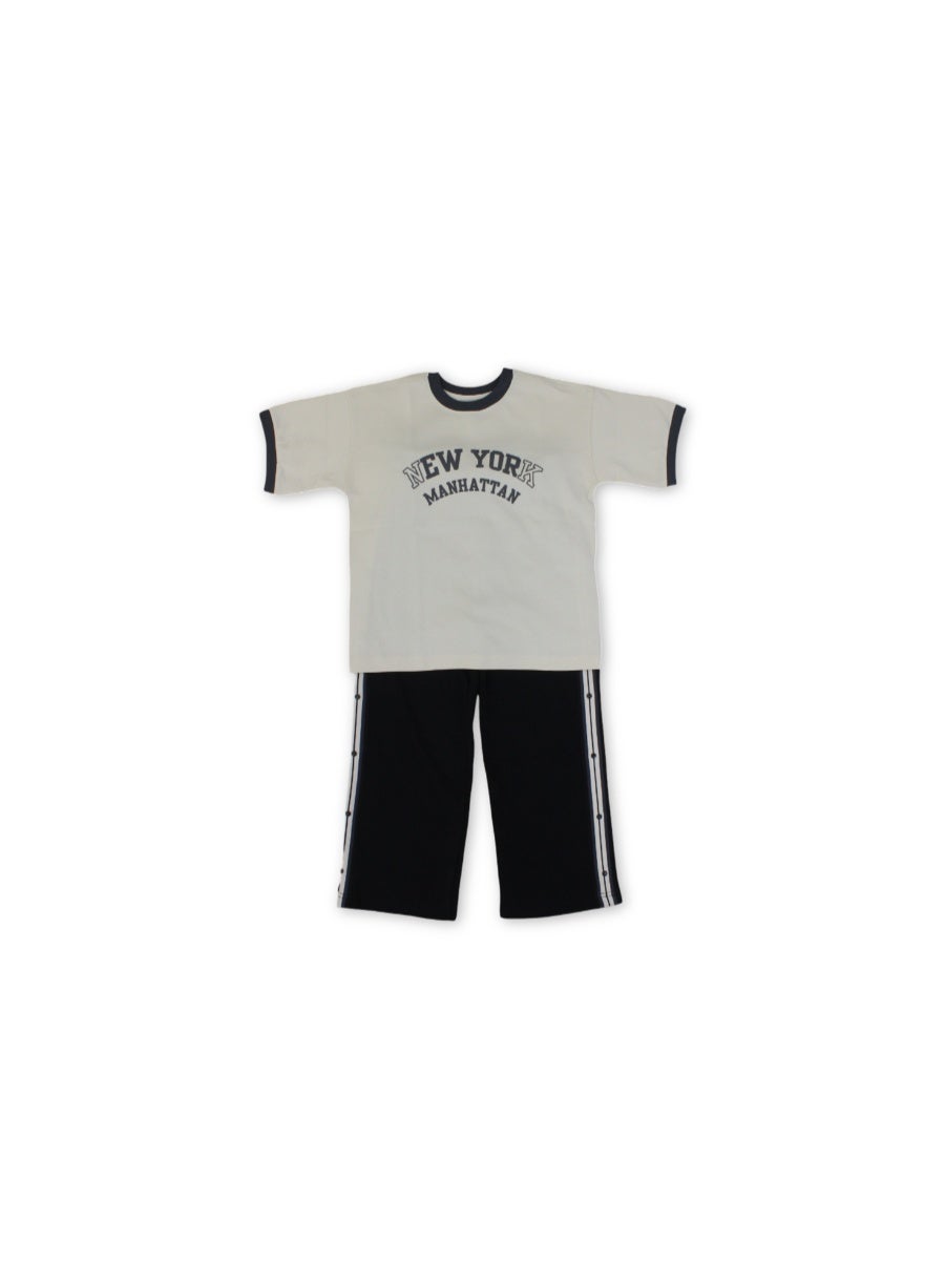 Boys Cotton Outfit Set – "New York " Embroidery