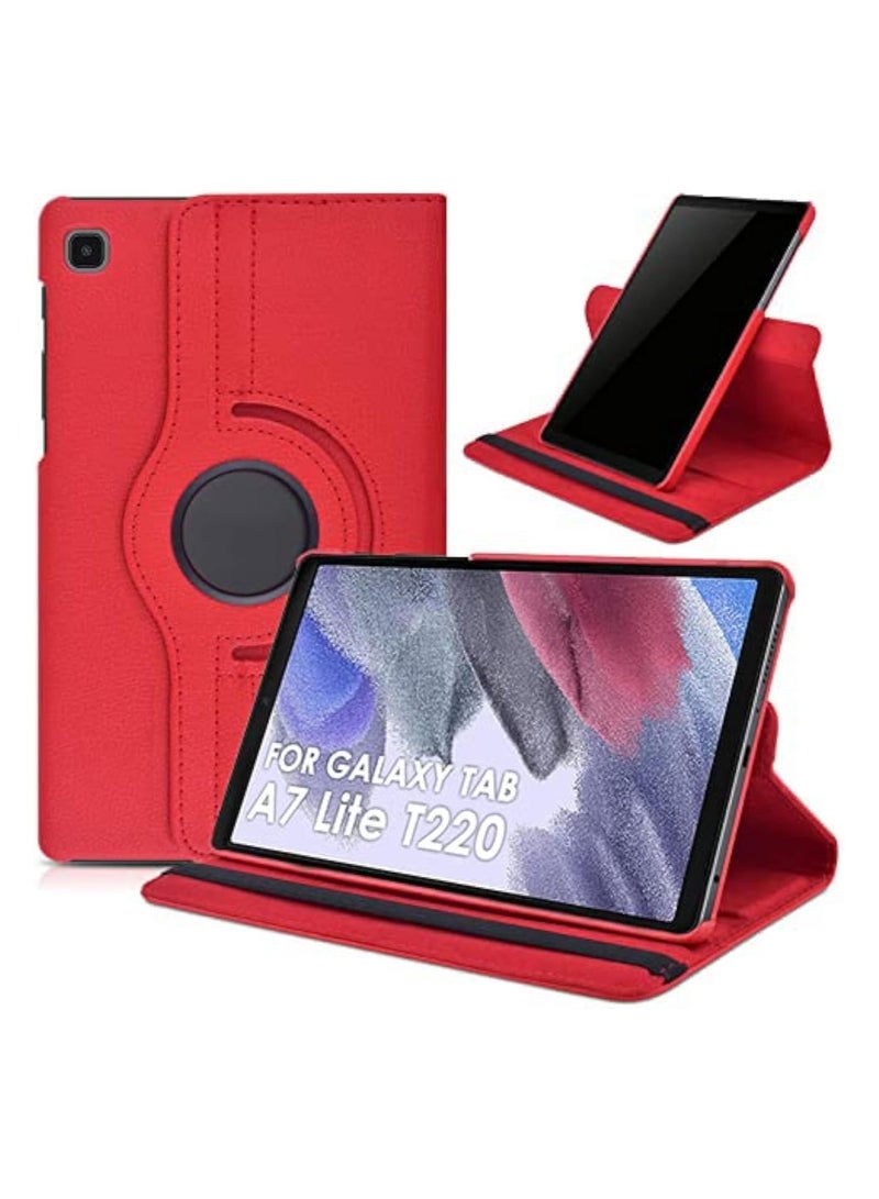 Protective Case For Samsung Galaxy Tab A7 Lite Case 8.7 inch 2021 (SM-T220/T225/T227) 360° Rotating Book Cover, Case for Galaxy Tab A7 Lite Red - Image 1