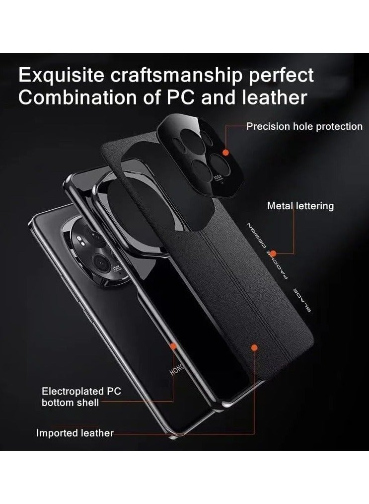 Case Compatible with Honor Magic 6 Pro Case Luxury Leather Plating Bumper Shockproof Cover Full Lens Protecion Case for Honor Magic6 Pro - Image 4