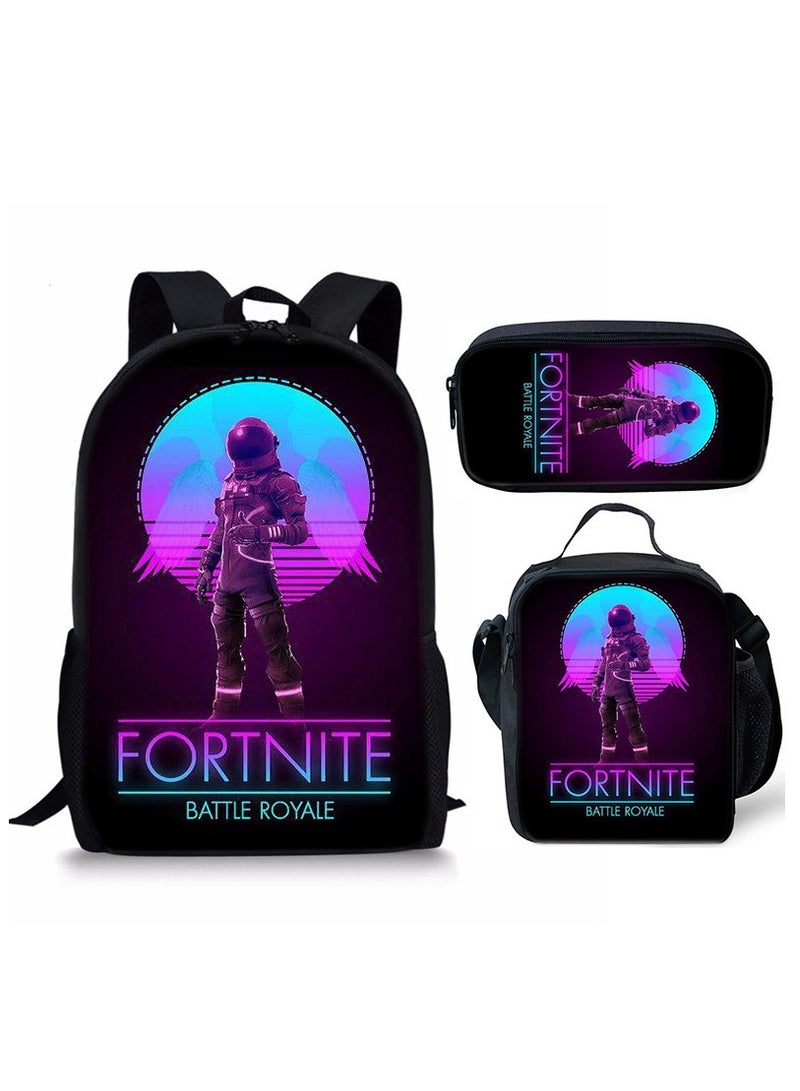 حقيبة ظهر Fortnite مع حقيبة ظهر ذات سعة كبيرة مكونة من ثلاث قطع وحقيبة ظهر للطلاب