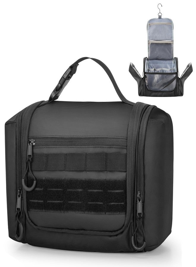 Prokva Hanging Toiletry Bag for Men, Tactical Dopp Kit Toiletry Travel Bag, Large Hygiene Organizer Shower Bag for Camping Outdoor, Black - Image 1
