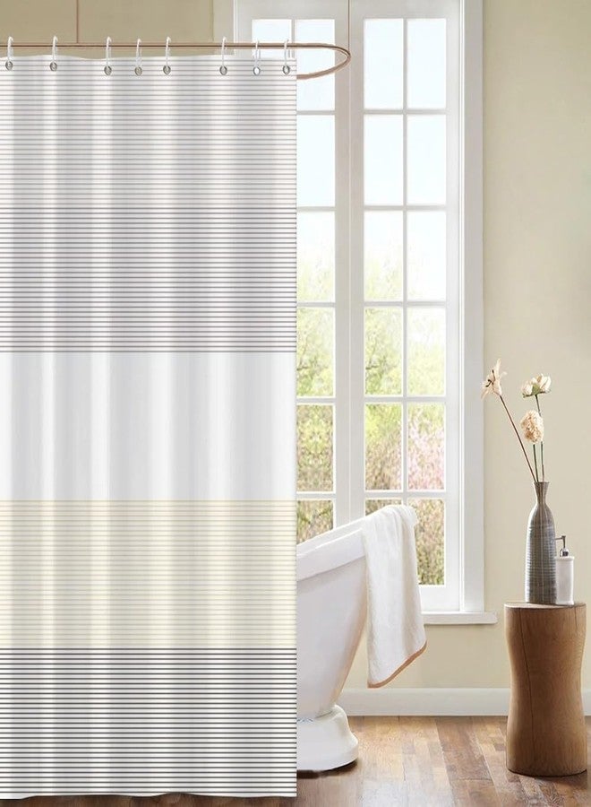 Uiiooazy Boho Shower Curtain for Bathroom 48x72 inches White Grey Lines Waterproof Shower Curtain Set with Hooks Bohemian Stripe Fabric Stall RV Shower Curtains - Image 2