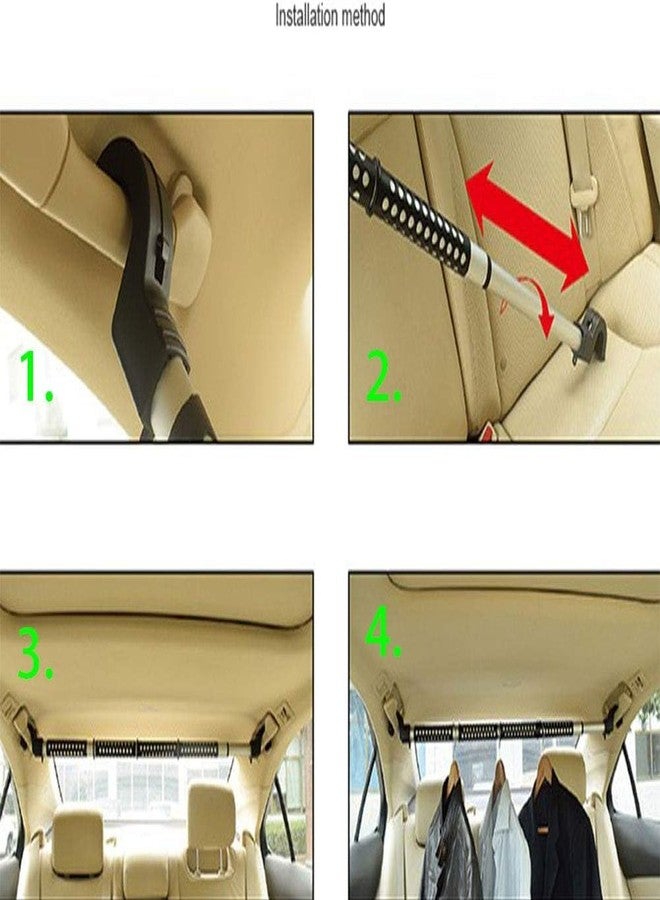 Oshotto Car Telescopic Clothes Hanger Bar, Car Clothes Rod Bar, Heavy-Duty Non-Slip Rubber Clothes Bar Compatible with Nissan Magnite - Image 3