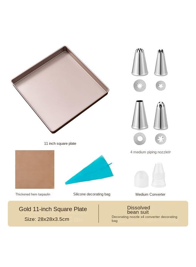 Bluejw Household Non-stick Nougat Snowflake Crisp Dry Baking Tools 28 × 28 Square Cake Roll Baking Pan Mold - Image 1