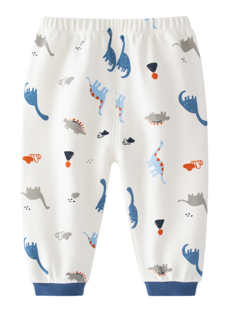 Baby Lounge Set - Cotton Rich Long Sleeve Top & Pants, Soft Knit, 3 Cute Prints, Medium Weight - For 6-36 Months  - Image 4