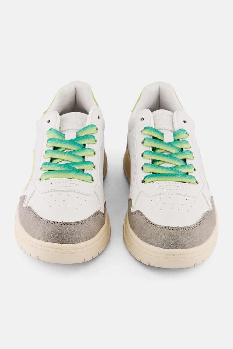 XOXO Women Leather Lace Up Casual Shoes, White - Image 4
