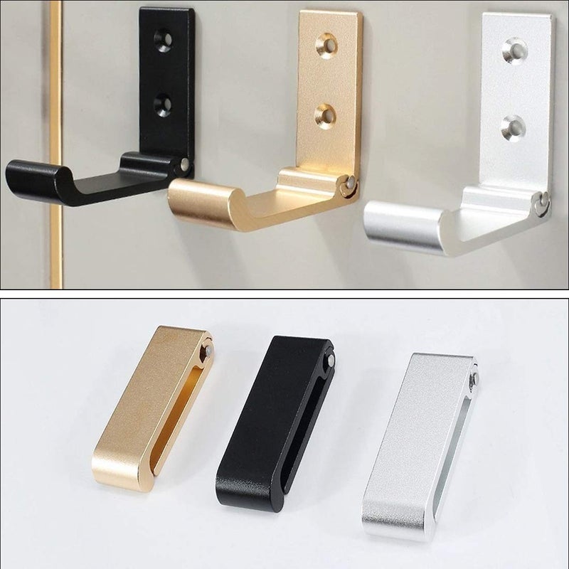 MsBong 6PCS Folding Coat Hooks, Matte Black Wall Hooks for Hanging Coats Bathroom Towel Hooks Hardware Heavy Duty Aluminum Alloy Robe Hooks Wall Mounted DIY Coat Rack Hooks No Rust Indoor, Outdoor - Image 4