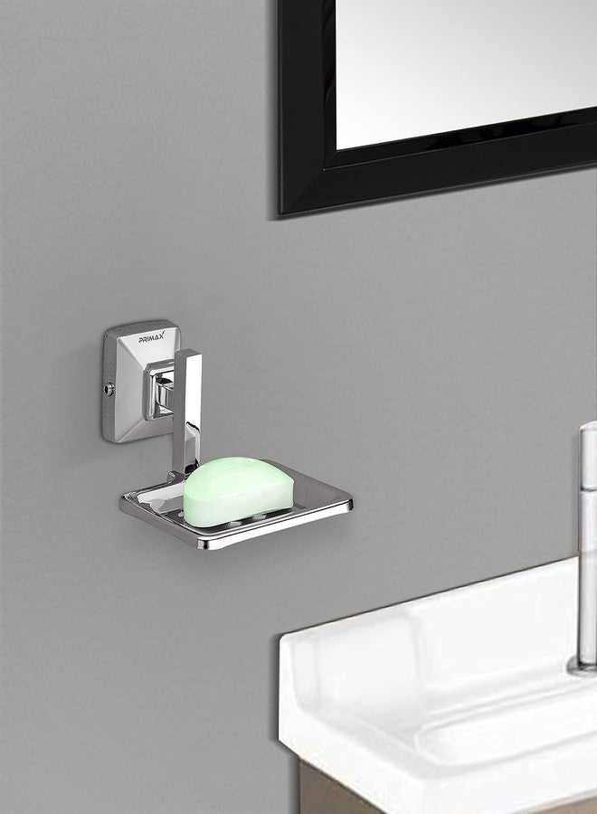 Primax Stainless Steel 304 Grade Squaro Soap Holder for Bathroom/Soap Dish/Bathroom Soap Stand/Bathroom Accessories(Chrome) - Pack of 1 - Image 2