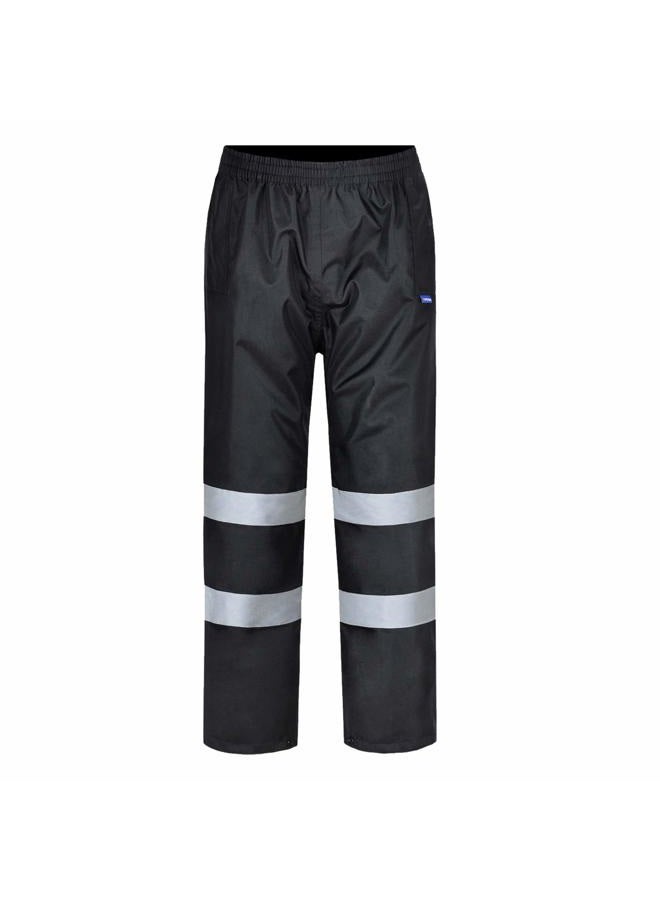 AYKRM 4 Colors Safety Rain Pants Reflective High Visibility Waterproof Rain Pants, Black, S - Image 1