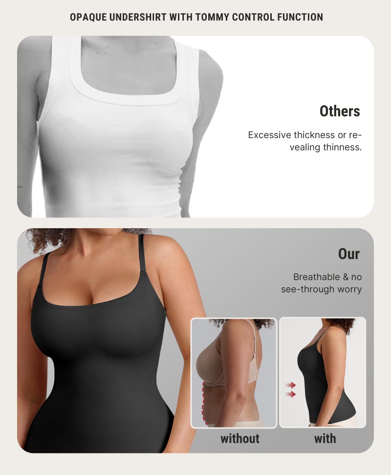 FeelinGirl Womens Tops - Scoop Neck Shapewear Tummy Control Cami Body Shaper for Women Compression Shirts Black L - Image 4