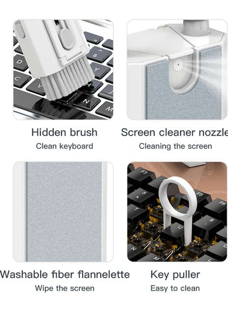 Luckam 8 in 1 Electronic Cleaner Kit, Keyboard Cleaner Kit with Brush, Multifunctional Cleaning Kit, Electronics Cleaning Tool for Earphone, Keyboard, Laptop, Phone, PC Monitor (White) - Image 4